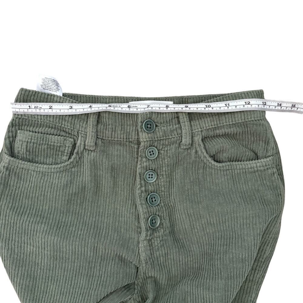 Reformation Cynthia Button Fly High Rise Corduroy Pants 24 Moss Dark Academia - Picture 3 of 9